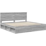  Krevetna konstrukcija s uzglavljem Siva Sonoma 200 x 200 cm | shoptok.hr