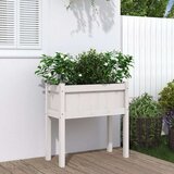 vidaXL Vrtno korito z nogami belo 70x31x70 cm trdna borovina | Shoptok.si
