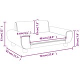  Dječja fotelja svjetlosiva 70 x 45 x 33 cm baršunasta | shoptok.hr