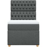 vidaXL Box spring postelja z vzmetnico temno siva 100x200 cm blago | Shoptok.si