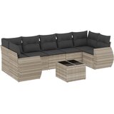  8-dijelni set vrtnih sofa od poliratana s jastucima svjetlosivi | shoptok.hr