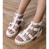 Gemre White gladiator sandals fastened at the ankle Badana | shoptok.hr