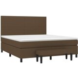  Box spring postelja z vzmetnico temno rjava 180x200 cm blago, (20899947) | Shoptok.si
