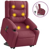  Masažni naslonjač na podizanje od tkanine crvena boja vina | shoptok.hr