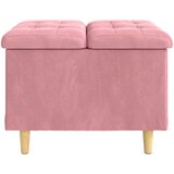  Otoman za pohranu s jastukom Ružičasta 60 x 60 x 45 cm Baršun | shoptok.hr