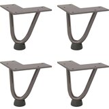  Noge s ukosnicama za stolić za kavu 4 kom. Prirodni čelik 10 cm Puni čelik - Prirodna 10 cm 1 2 rods | shoptok.hr