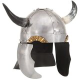  Fantastična vikinška kaciga za LARP srebrna čelična Cijene