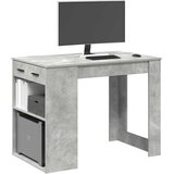  Radni stol s ladicom i policom beton sivi 102x62x77,5 cm | shoptok.hr