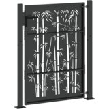 vidaXL Vrtna vrata Drugo Črna 105 x 125 cm Jeklo s prašnim premazom | Shoptok.si