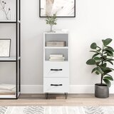 vidaXL Komoda visok sijaj bela 34,5x34x90 cm inženirski les | Shoptok.si