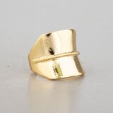  Široki glatki prsten valovite plohe, pozlata 14 k | shoptok.hr