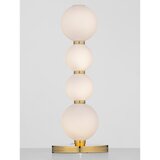 Nova Luce Bela/v zlati barvi kovinska LED namizna svetilka s steklenim senčilom (višina 31 cm) Perla – | Shoptok.si