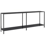 Maison Chic konzolna miza - miza ob steni črna 200x35x75,5 cm kaljeno steklo, (21786649) | Shoptok.si
