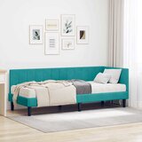 vidaXL Kutni okvir kreveta s madracem Tirkizna 80 x 200 cm Baršun | shoptok.hr