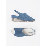 GOODIN Blue suede wedge sandals | Shoptok.si