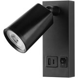  LED zidna tačkasta svetiljka sa USB CHARGE LED/5W/230V crna | Eponuda.com