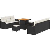  10-dijelni setvrtne sofe s jastučićima crni poli ratan akacija 2-sjedna vrtna sofa s pohranom i jastučićima crni poli ratan 3- | shoptok.hr