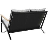 vidaXL Vrtna klop z blazinami 120 cm črno jeklo | Shoptok.si