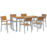 vidaXL 7-delni vrtni jedilni set iz trdnega lesa akacije in kovine | Shoptok.si