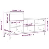  Omarica za čevlje sonoma hrast 102x36x60 cm inženirski les, (20595033) | Shoptok.si
