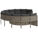  Vrtna sofa sa stolom i jastucima okrugla siva od poliratana | Eponuda.com