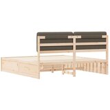 vidaXL Posteljni okvir z oblazinjenim vzglavjem Taupe 180 x 200 cm | Shoptok.si