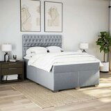 vidaXL Krevet box spring s madracem svjetlosivi 140x200 cm od tkanine | shoptok.hr