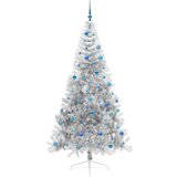  Umjetna preddekorirana božićna jelka srebrna 240 cm PET | Shoptok.si