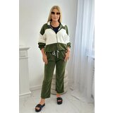 Kesi Ribbed velour set sweatshirt + trousers khaki Cijene
