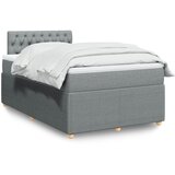vidaXL Box spring postelja z vzmetnico svetlo siva 120x200 cm blago | Shoptok.si