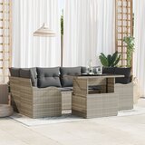 vidaXL 7-delni vrtni kavč s blazinami svetlo sivega poli ratana | Shoptok.si