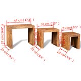  Set Uklapajućih Stolića 3 kom Masivno Drvo Manga | shoptok.hr