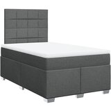 vidaXL Box spring postelja z vzmetnico temno siva 120x190 cm blago, (21306400) Cene