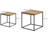  Četvrtasti stolić 2 kom - hrast / crne noge | shoptok.hr