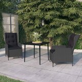  3-dijelni vrtni blagovaonski set tamnosivi Siva Dužina stola 80 cm | shoptok.hr