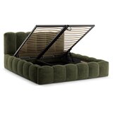 Micadoni Zelena oblazinjena zakonska postelja s prostorom za shranjevanje z letvenim dnom 140x200 cm Lupine – | Shoptok.si