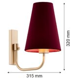  Argon 8313 - Zidna lampa SAFIANO 1xE27/15W/230V bordo | Eponuda.com