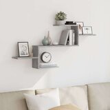vidaXL Stenska polica betonsko siva 104x15x49 cm inženirski les | Shoptok.si