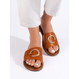 Shelvt Camel women's flip-flops with a decorative element | Shoptok.si