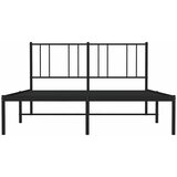  Metalni okvir za krevet s uzglavljem crni 140x190 cm | shoptok.hr