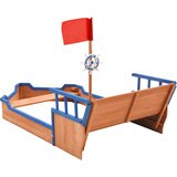  Pješčanik u obliku gusarskog broda od jelovine 190x94,5x101 cm | Eponuda.com
