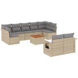  10-dijelni set vrtnih sofa s jastucima bež od poliratana | shoptok.hr