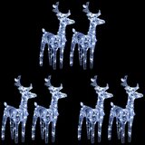  Božićni sobovi 6 kom hladni bijeli 240 LED žarulja akrilni | shoptok.hr