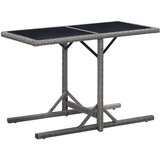  Vrtna miza antracitna 110x53x72 cm steklo in poli ratan | Shoptok.si