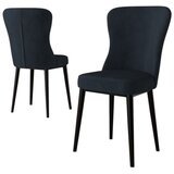 Hanah home set trpezarijskih stolica Tita 6 kom, antracit tkanina Babyface, crne metalne noge | Eponuda.com