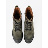 Shelvt Lace-up workers dark green with a shading effect on the toe | Shoptok.si