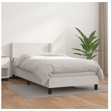  S oprugama i madracem bijeli 90 x 200 cm od umjetne kože | shoptok.hr