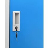 vidaXL Omara s ključavnico svetlo siva in modra 90x45x92,5 cm jeklo | Shoptok.si