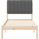  Posteljni okvir z oblazinjenim vzglavjem Temno siva 75 x 190 cm, (5000101715) | Shoptok.si