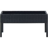 vidaXL Vrtni stol crni 75 x 40 x 37 cm od poliratana | shoptok.hr